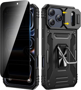 iPhone 17 Pro Max Slide Camera & Ring Kickstand Heavy Duty Case - Redpepper Cases