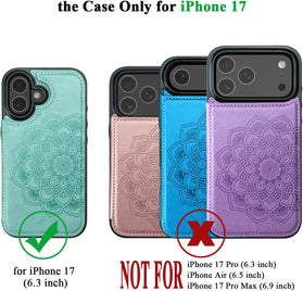 iPhone 17 Card Holder Magnetic Buttons Protective Wallet Case - Redpepper Cases