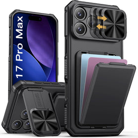 iPhone 17 Pro Max Card Holder Kickstand & Slide Camera Wallet Case - Redpepper Cases