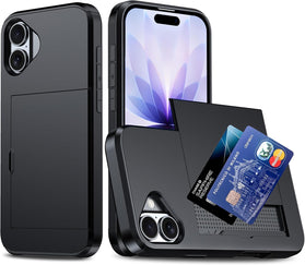 iPhone 17 Credit Card Holder Dual Layer Hard PC Rubber Phone Case - Redpepper Cases