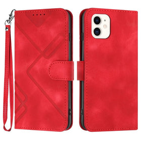 Line Pattern Skin Feel Leather Phone Case, For iPhone 11 - Redpepper Cases