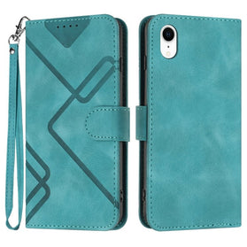 Line Pattern Skin Feel Leather Phone Case, For iPhone XR - Redpepper Cases