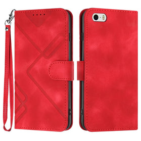 Line Pattern Skin Feel Leather Phone Case, For iPhone 5s / SE