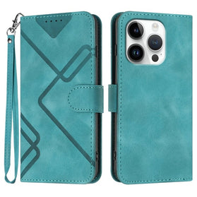 Line Pattern Skin Feel Leather Phone Case, For iPhone 16 Pro - Redpepper Cases