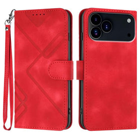 Line Pattern Skin Feel Leather Phone Case, For iPhone 17 Pro - Redpepper Cases