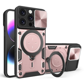 CD Texture Sliding Camshield Magnetic Holder Phone Case, For iPhone 16 Pro - Redpepper Cases