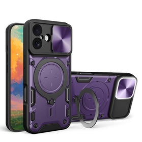 CD Texture Sliding Camshield Magnetic Holder Phone Case, For iPhone 17 - Redpepper Cases