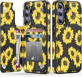 Samsung Galaxy S25 Plus Flower Designs Credit Card Holder Protective Phone Cover - Redpepper Cases