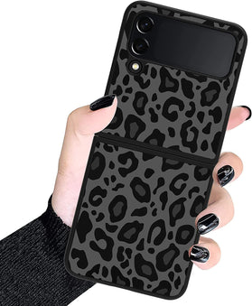 Compatible Samsung Galaxy Z Flip 4,Black Leopard TPU Protective Case Pattern - Redpepper Cases