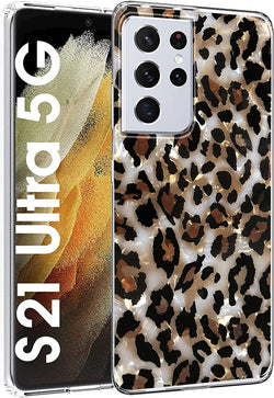 Galaxy S21 Ultra 5G 6.8-inch Fashion Watercolor Protective Phone Case - Blue - Redpepper Cases