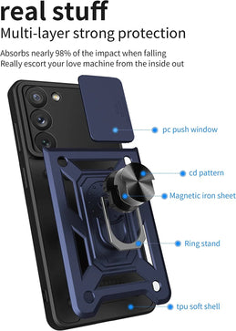 Galaxy S23 Case Kickstand Military Grade Ring Case - Redpepper Cases