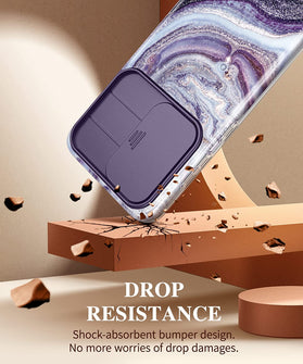 Galaxy S23 Plus Slide Camera Cover Marble Slim Protective Case - Redpepper Cases