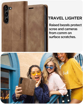 Galaxy S23 Plus Wallet Leather Flip Folio Magnetic Closure Kickstand Case - Redpepper Cases