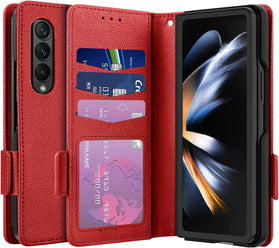 Galaxy Z Fold 4 5G Case, Z Fold 4 Case Wallet Phone Cover Black - Redpepper Cases