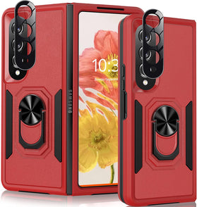 Galaxy Z Fold 4 Case 360˚Rotatable Ring Kickstand Samsung Fold 4 5G Black - Redpepper Cases