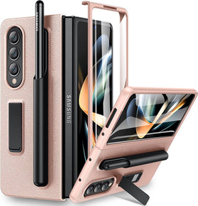 Galaxy Z Fold 4 Case, Samsung Z Fold 4 Case Screen Protector & S Pen Carbon Fiber Black - Redpepper Cases