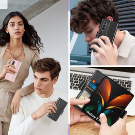Galaxy Z Fold 4 Wallet Case S Pen Holder & Card Holder, Z Fold 4 Case (Black) - Redpepper Cases