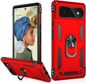 Google Pixel 6 Shockproof Heavy Duty Magnetic Kickstand Case - Redpepper Cases