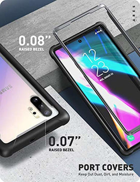 i-Blason Ares Clear Case for Galaxy Note 10 Plus/Note 10 Plus 5G 2019 Release, Dual Layer Rugged Clear Bumper Case Without Built-in Screen Protector (Black) - Redpepper Cases