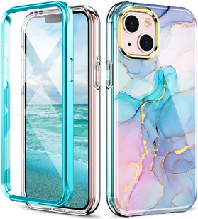 iPhone 13 Mini Case 5.4 inch Slim Full-Body Stylish Screen Protector (Marble) - Redpepper Cases
