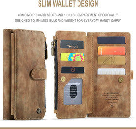 iPhone 13 Pro Max 2 in 1 Premium Leather Zipper Wallet Case. - Redpepper Cases