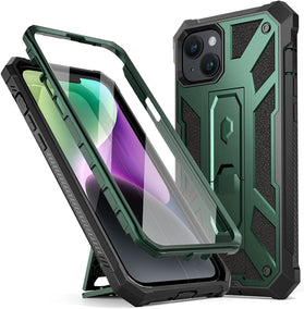 iPhone 14 Built In Screen Protector Full Body Rugged Kickstand Case - Redpepper Cases