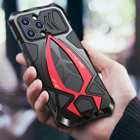 iPhone 14 Pro Heavy Duty Hybrid Metal Bumper Silicone Shockproof Case - Redpepper Cases