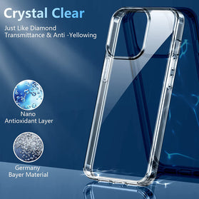 iPhone 14 Pro Max Case Military Grade Drop Protection Slim Phone Case (Clear) - Redpepper Cases