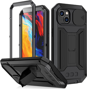iPhone 14 Pro Metal Camera Cover Military Grade Aluminum Heavy Duty Kickstand Case - Redpepper Cases
