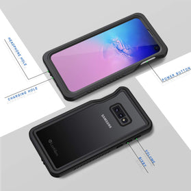 Lanhiem Samsung Galaxy S10e Case Shockproof Protective Clear Cove Black - Redpepper Cases