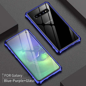 Luxury Aluminum Metal Armor Cover Case For Samsung Galaxy S10 Plus S10 E S10 Slim Frame Shell Bumper Back Clear Glass KS0007 - Redpepper Cases