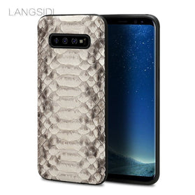 S10 plus case for Samsung s10 case cover Genuine python Leather back covers for samsung galaxy s10e cases capa galaxy s10+ case - Redpepper Cases