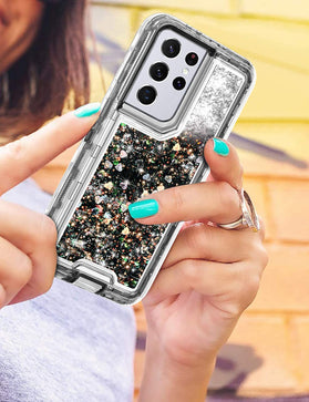 S21 Ultra Glitter Liquid Quicksand Heavy Duty Shockproof Case. - Redpepper Cases