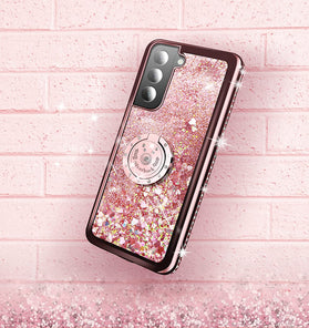 Samsung Galaxy S23 Plus Moving Liquid Holographic Sparkle Glitter Kickstand Ring Case - Redpepper Cases