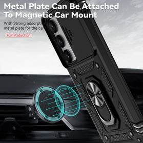 Samsung Galaxy S23 Sliding Camera Cover Magnetic Kickstand Ring Case - Redpepper Cases