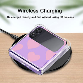 Samsung Galaxy Z Flip 4 Case Clear Pink Heart Design Protective Slim Case - Redpepper Cases