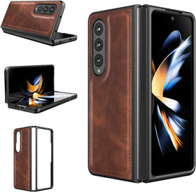 Samsung Galaxy Z Fold 4 5G Case, Galaxy Z Fold 4 Leather Case Black - Redpepper Cases