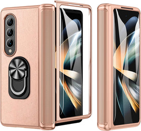 Samsung Galaxy Z Fold 4 Case Hinge Protection & Screen Protector 4 5G- Rose Gold - Redpepper Cases