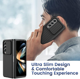 Samsung Galaxy Z Fold 4 Case, Z Fold 4 Case Slide Camera Cover Black - Redpepper Cases