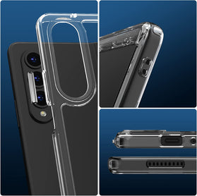 Samsung Galaxy Z Fold 4 Clear Case, Crystal Flexible Edges Hard Back (Pure Clear) - Redpepper Cases