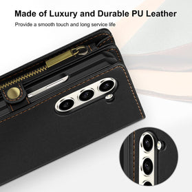 Samsung Galaxy Z Fold 5 Case Wallet Magnetic Closure 360 Full Shockproof Phone Cover - Redpepper Cases