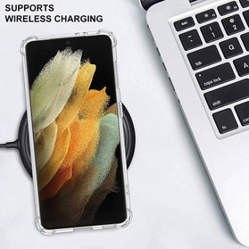 Samsung S21 Ultra 6.8",Gifun Hard PC+TPU Bumper Clear Protective Case - Redpepper Cases