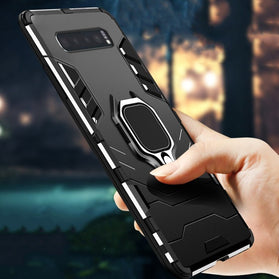 Shockproof Ring Case For Samsung Galaxy S10 Case Soft Silicone Metal Bracket Hard TPU Cover for Samsung S10 Plus Armor S10E Case - Redpepper Cases
