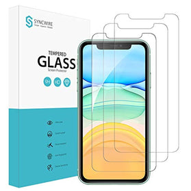 Syncwire Screen Protector for iPhone 11, iPhone XR (3-Pack), Anti-Fingerprint Tempered Glass Screen Protector (9H Hardness, 6X Stronger, Installation Frame, Bubble Free) [Not Edge to Edge] - Redpepper Cases